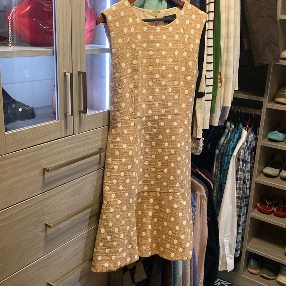 J. Crew | Tweed Polka Dot Sleeveless Marcy Dress
